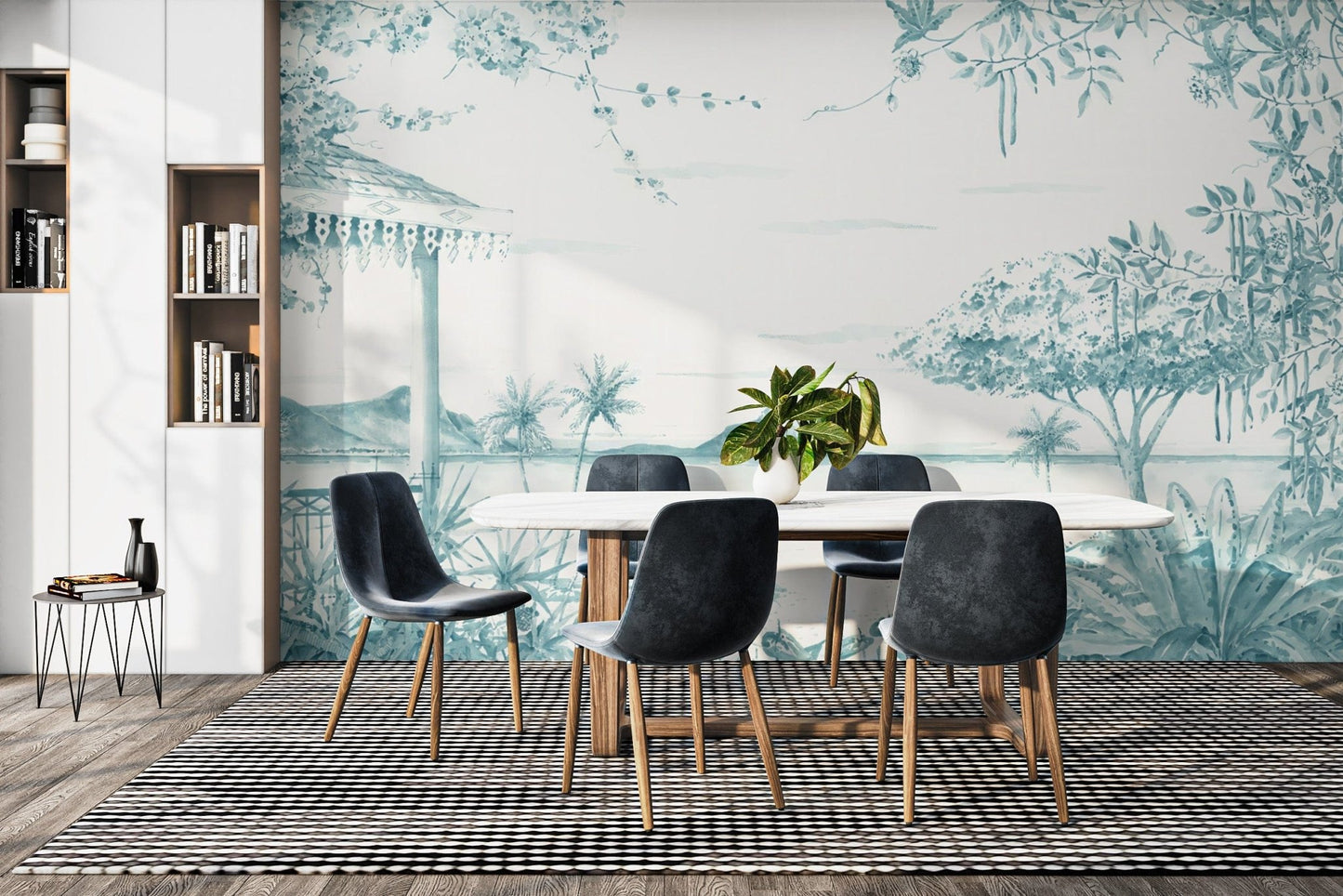 Watercolor tropical scenery wall mural
