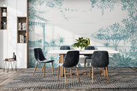 Watercolor tropical scenery wall mural

