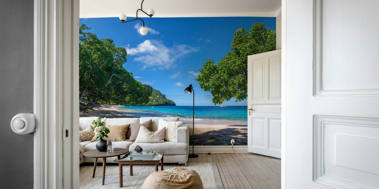 Tropical beach scene wallpaper
