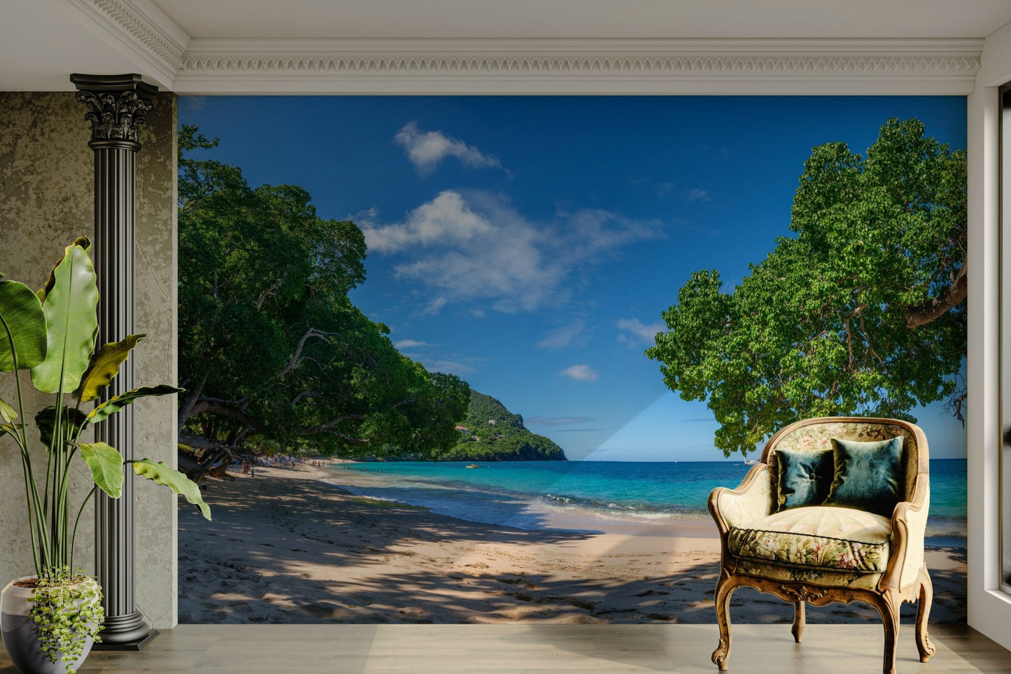 Turquoise ocean and blue sky
