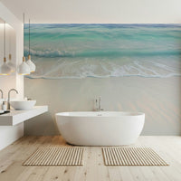 Light blue and white coastal wall decor for a minimalist nursery or kids room.