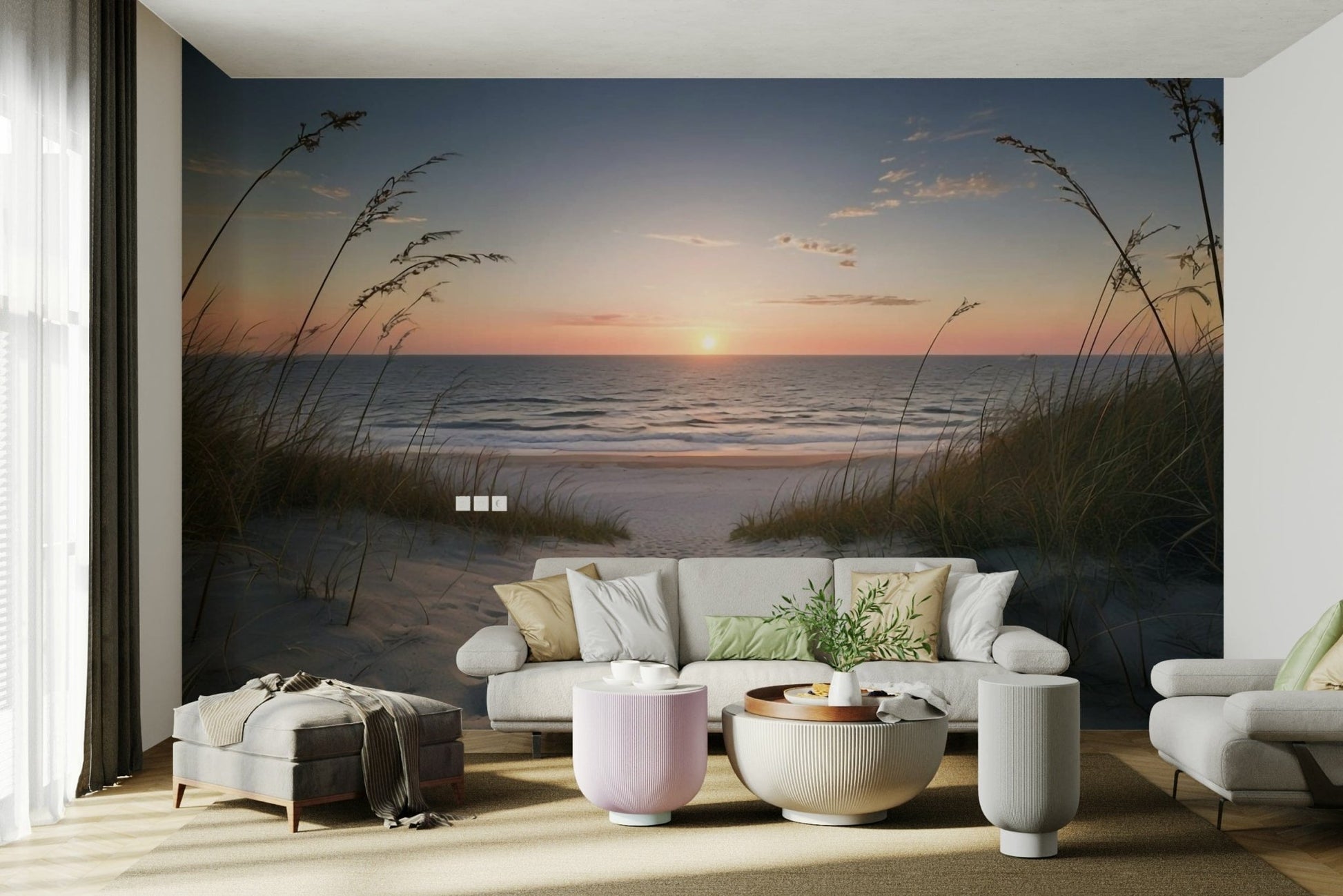 Peaceful coastal path wallpaper for relaxing spaces GD454

