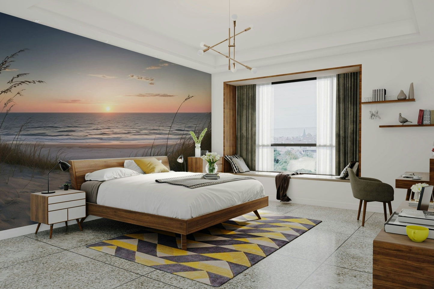 Beach trail with ocean view in tranquility mural GD454

