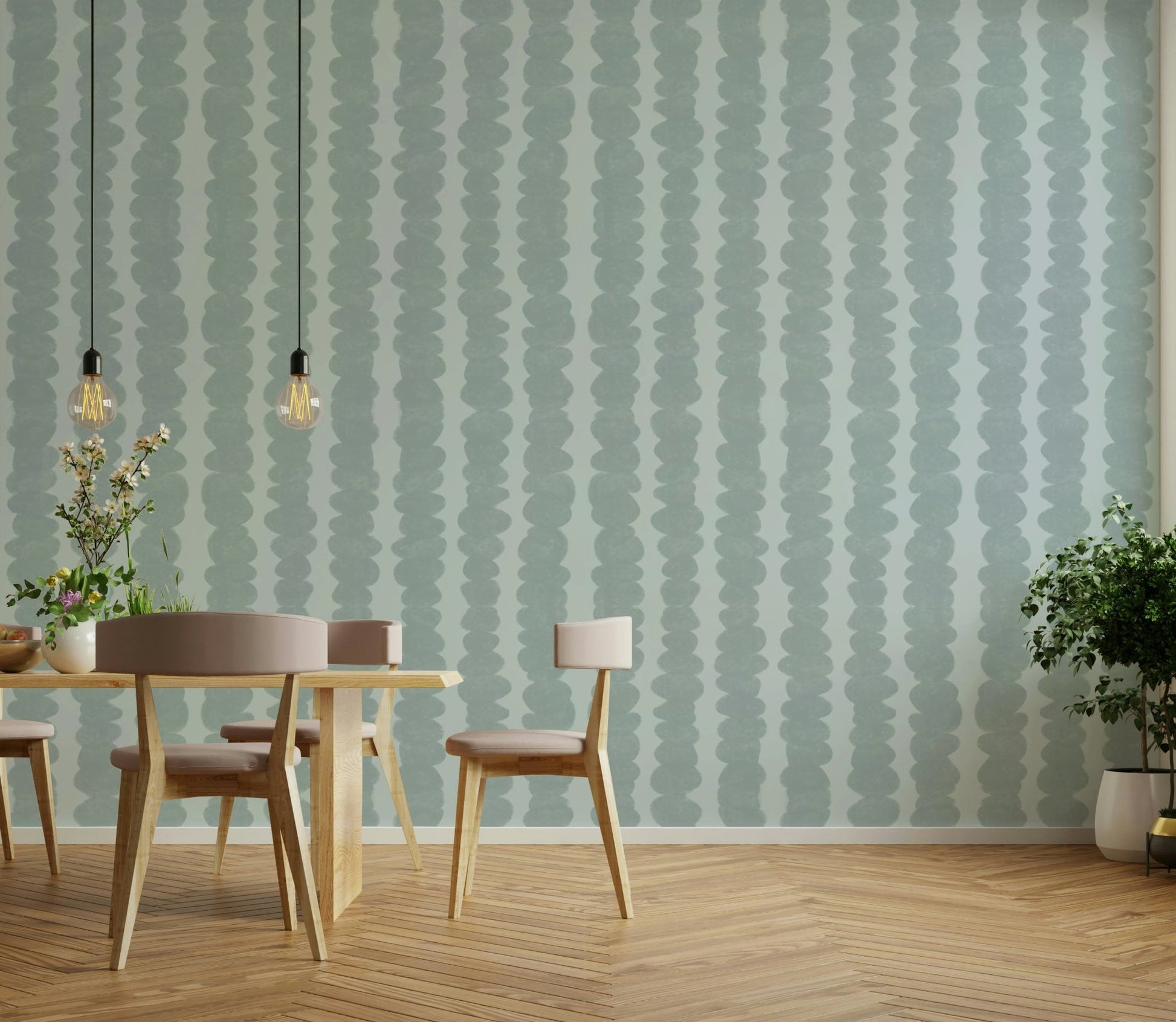 Non-woven coastal wallpaper with stone design

