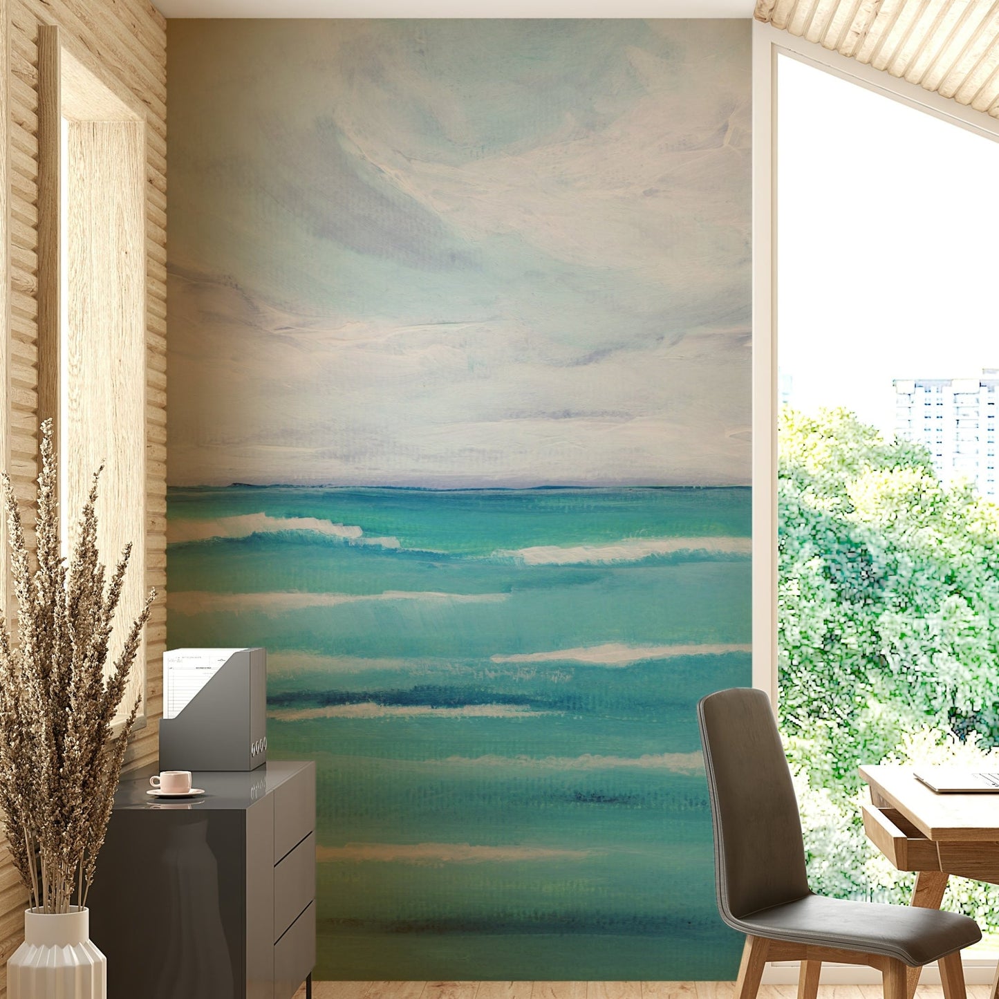 Ocean waves and sky mural wallpaper for walls, GD1084