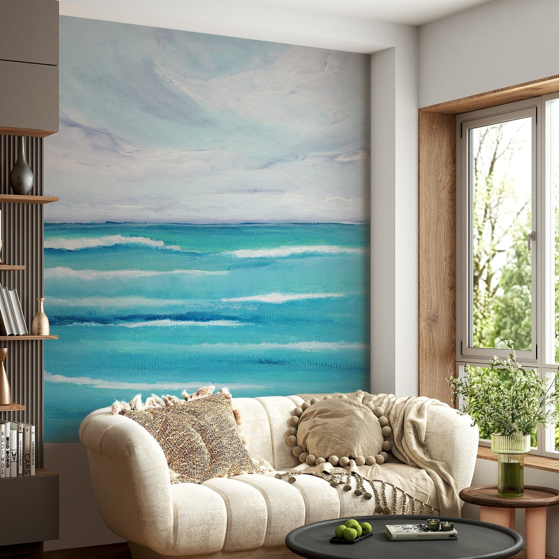 Bathroom with Coastal Seascape wallpaper, GD1084