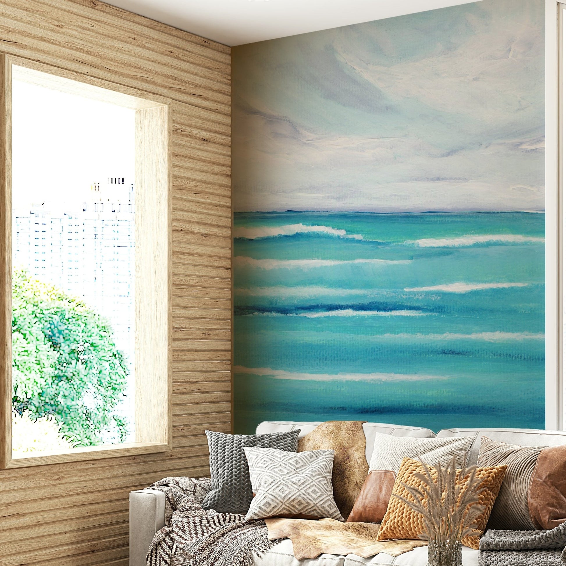Durable wallpaper for walls with ocean design, GD1084