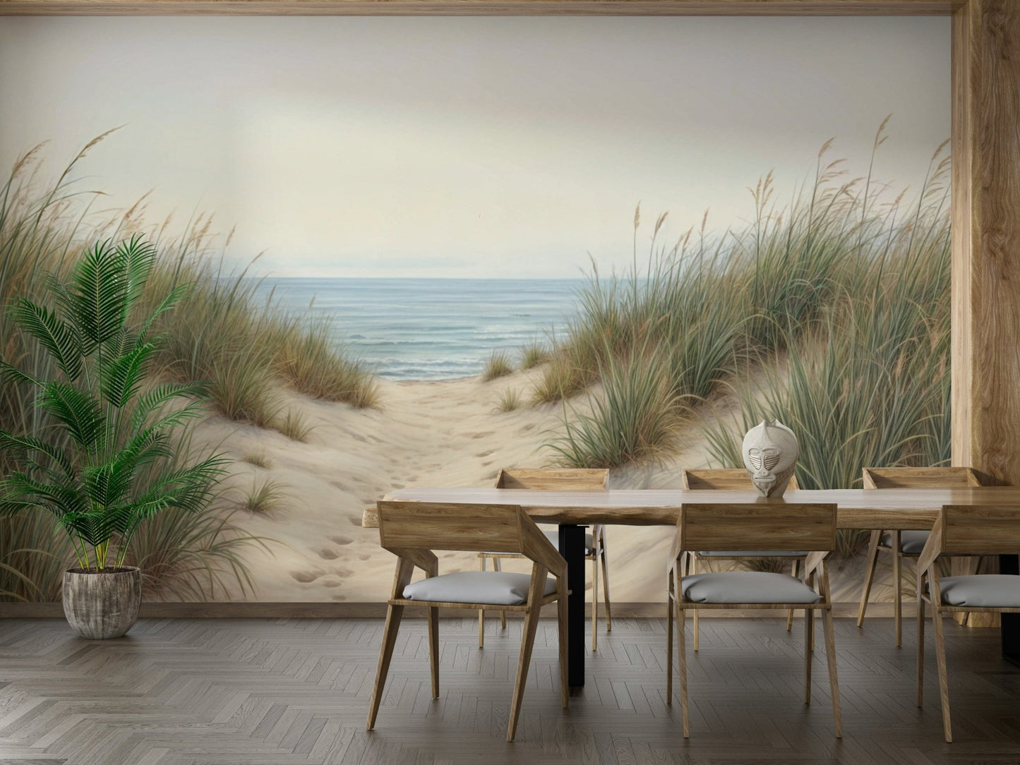 Calm beach path wall mural print

