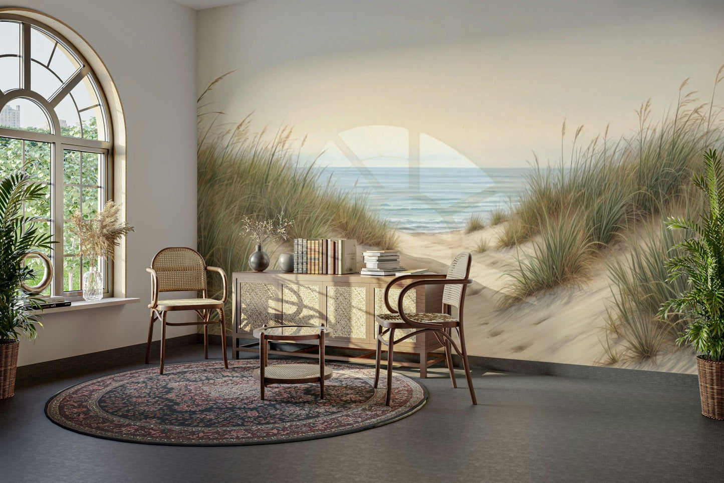 Dune grass and ocean wall design

