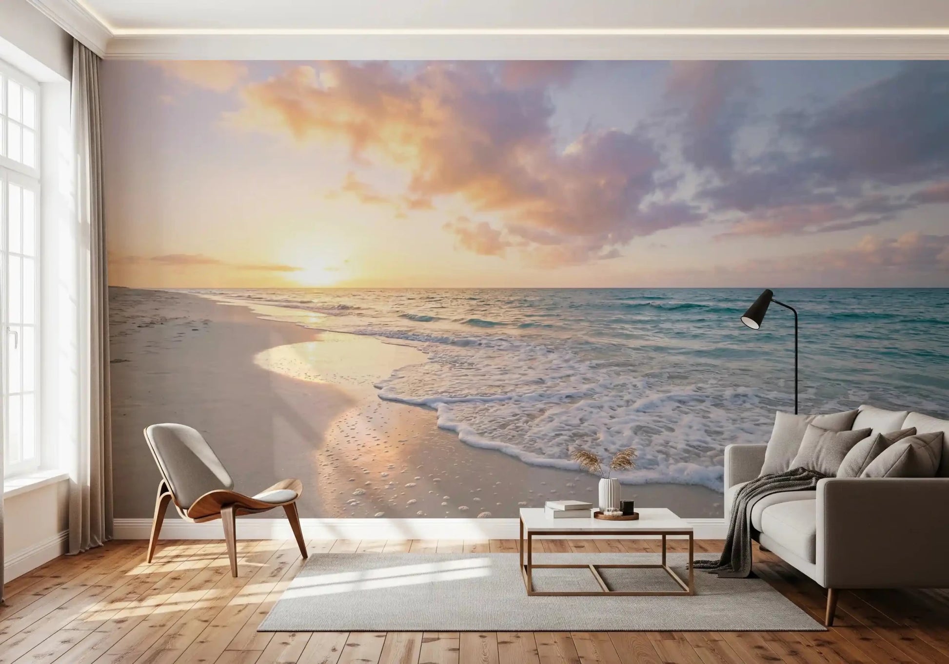 Coastal Serenity Sunset Wall Mural