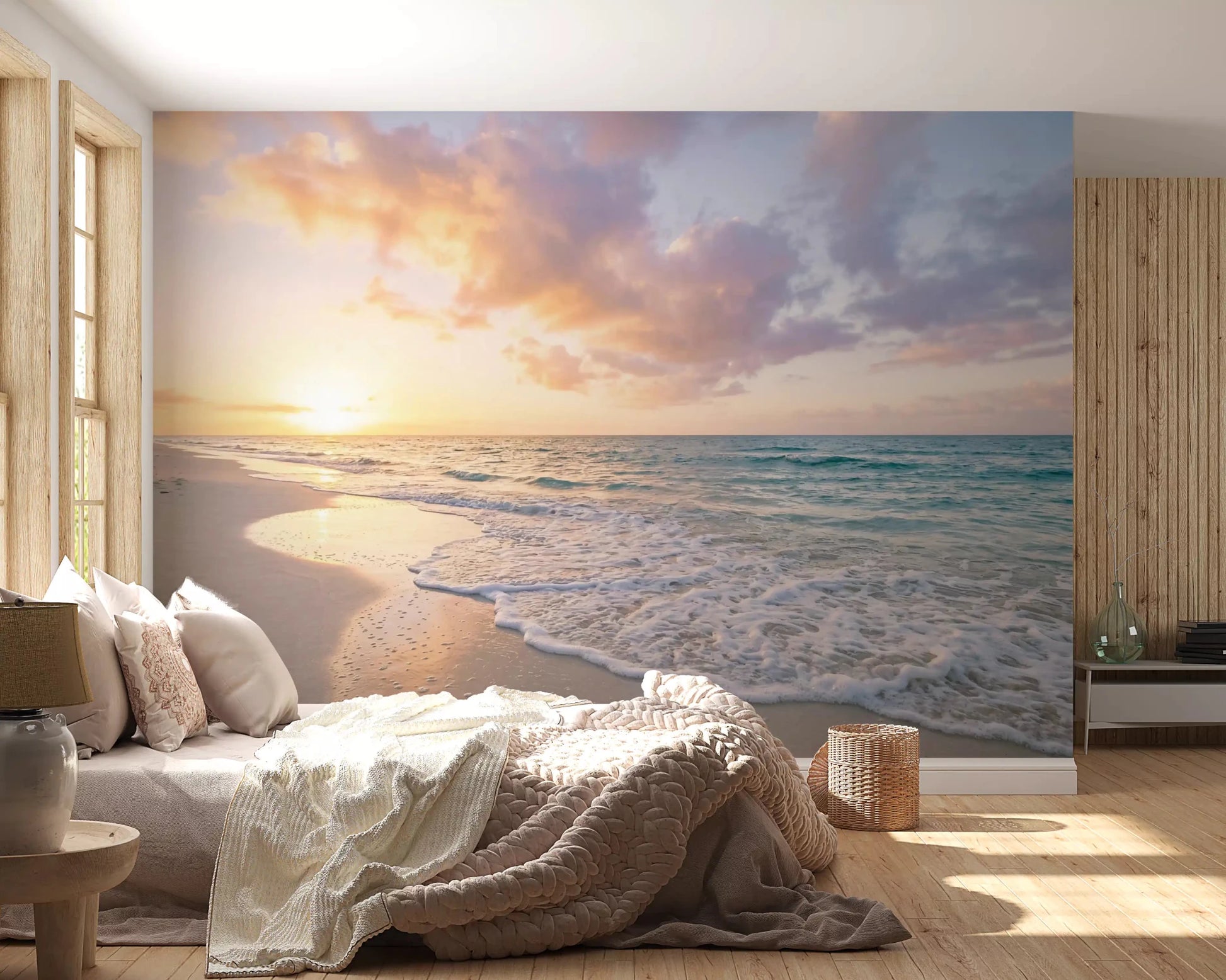 Coastal Serenity Sunset Wall Mural