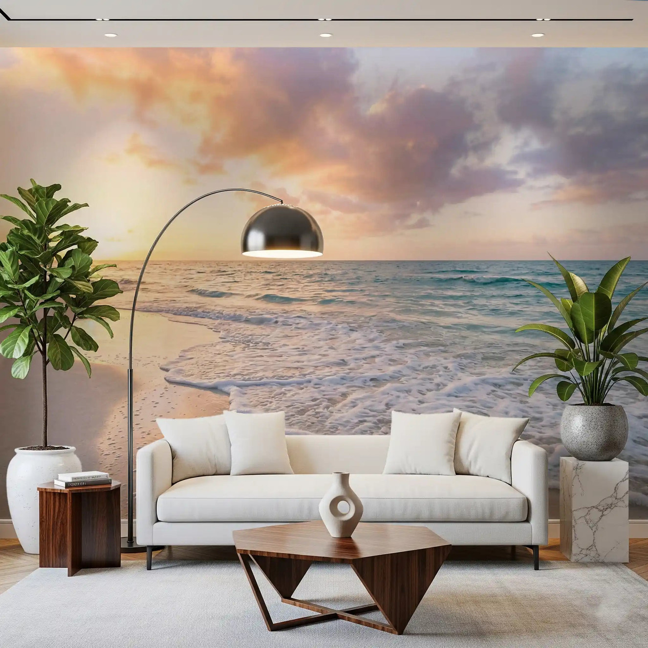 Coastal Serenity Sunset Wall Mural