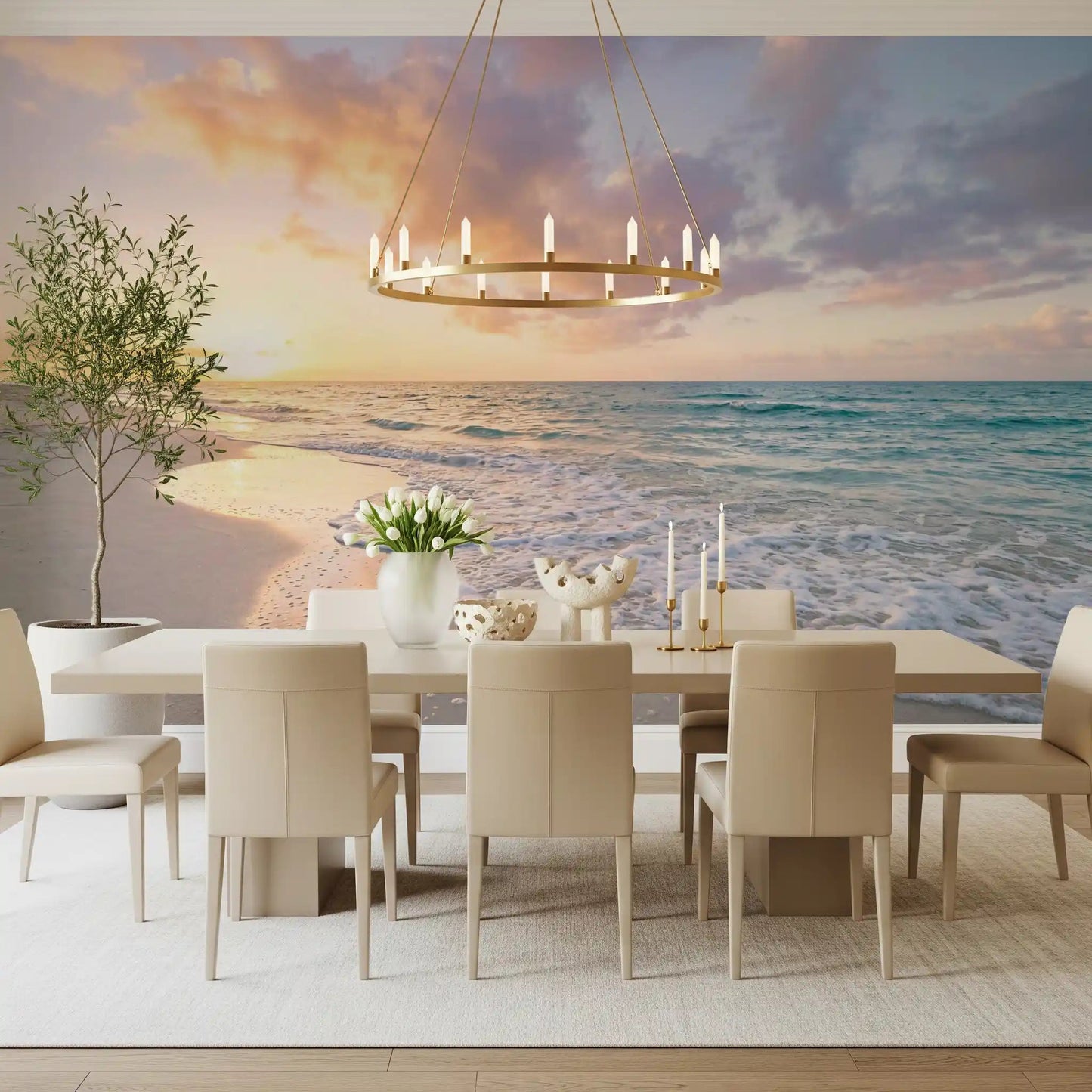 Coastal Serenity Sunset Wall Mural