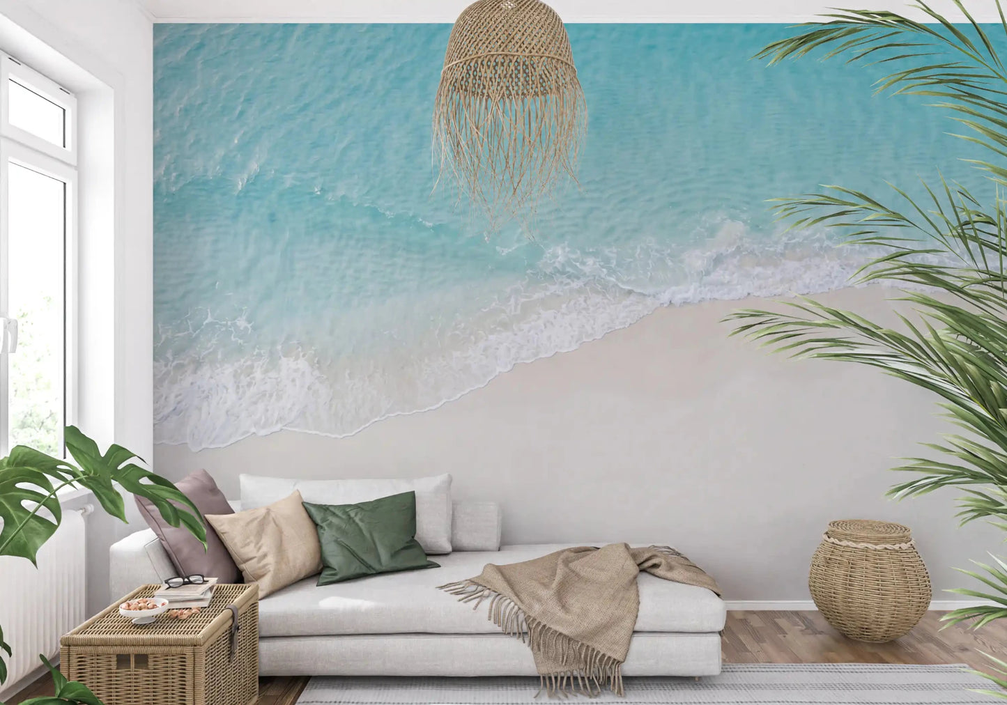 Coastal Serenity wall mural with gentle wave texture