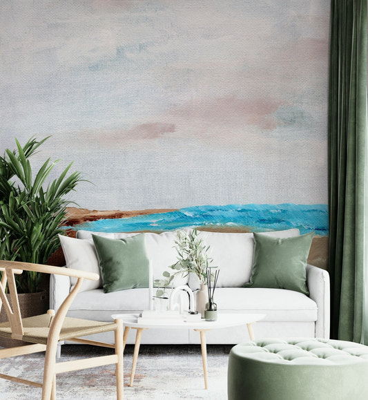 Coastal Serenity Wall Mural with beach view

