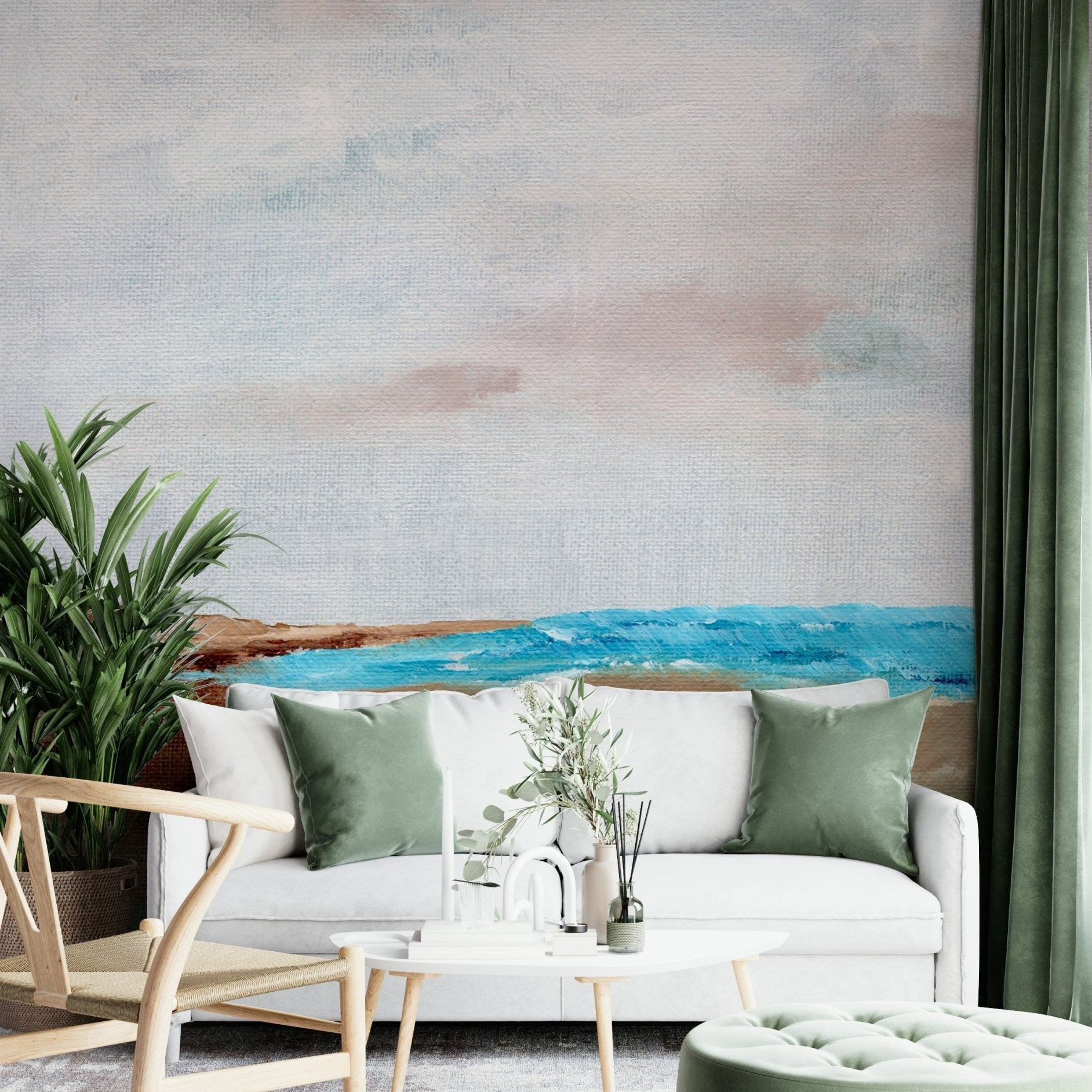 Coastal Serenity Wall Mural with beach view, GD901