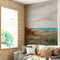 Beach-inspired mural with waves and soft skies, GD901