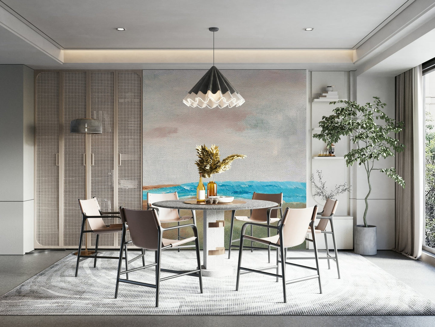 Soothing beach mural perfect for quiet retreats, GD901