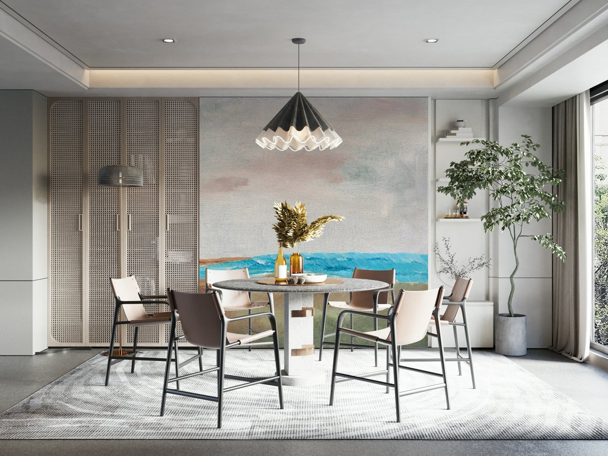 Soothing beach mural perfect for quiet retreats, GD901