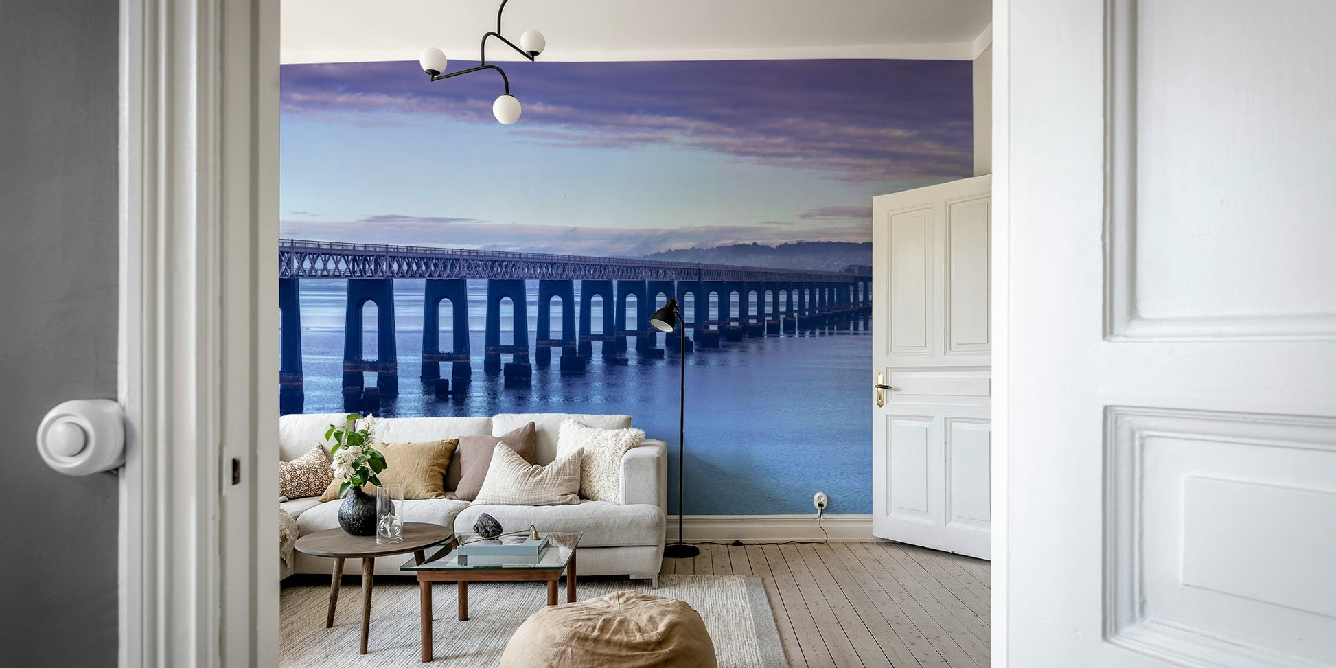 The sky is a soft, light color.

