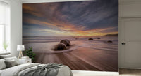 A serene abstract stone wall mural for your decor.
