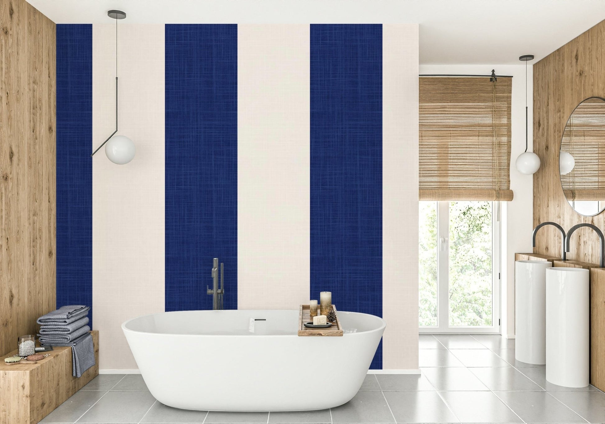 Classic nautical stripe pattern wallpaper

