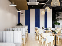 Close-up of navy blue stripe wallpaper texture

