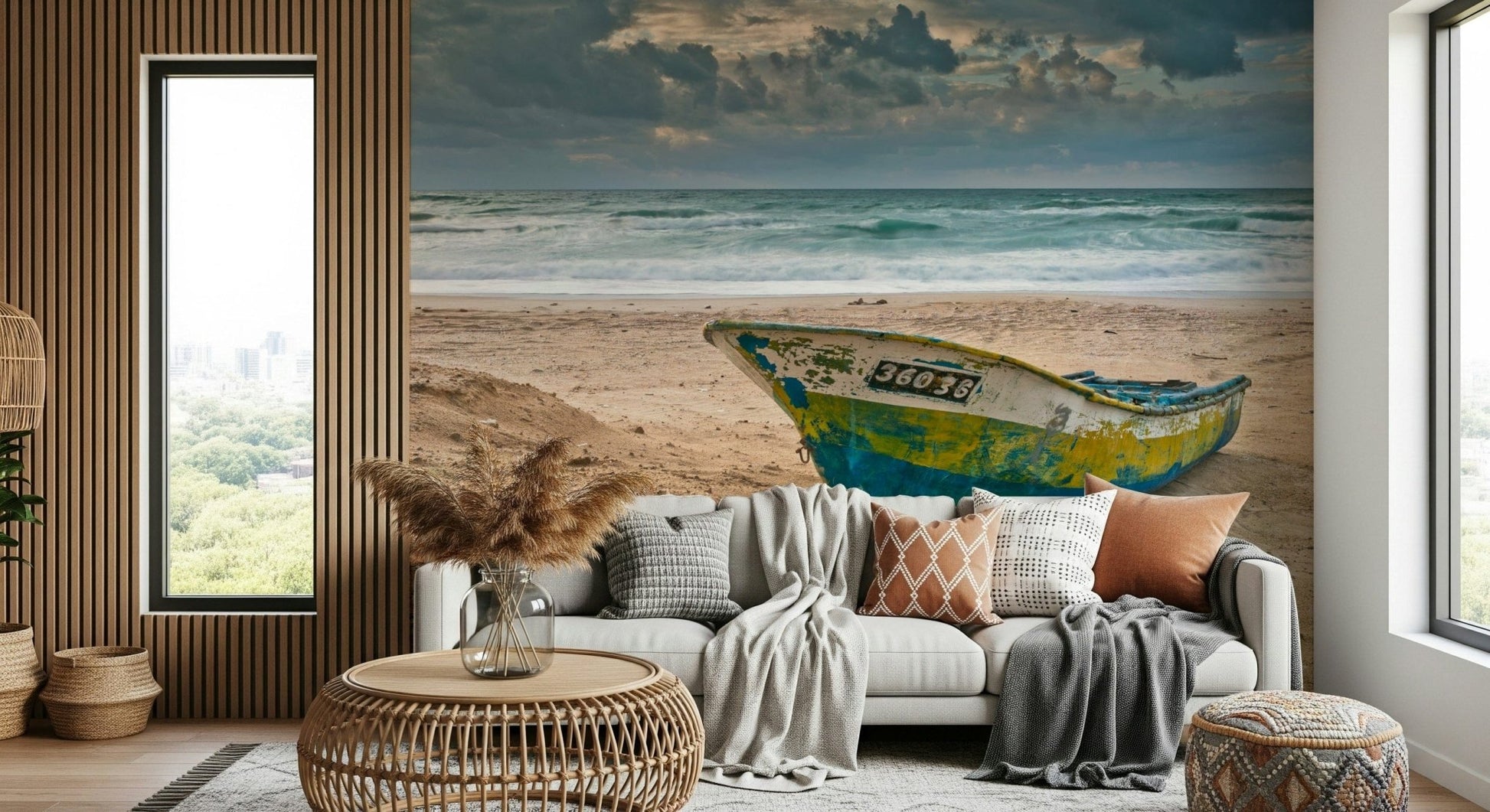 Nautical rustic theme Coastal Vessel wallpaper for walls.