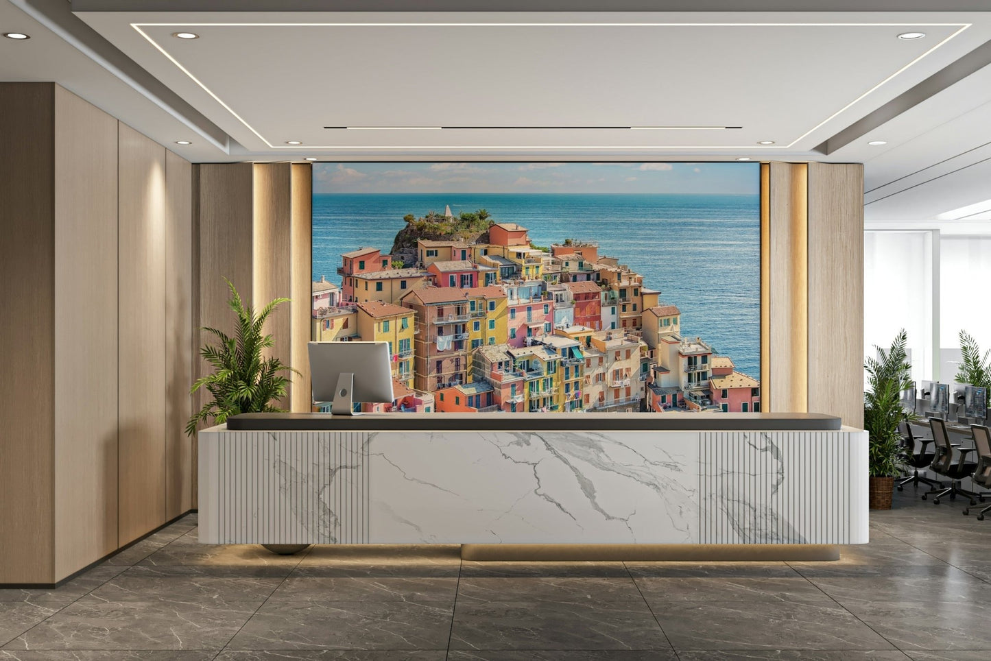 Coastal Village Charm Wall Mural