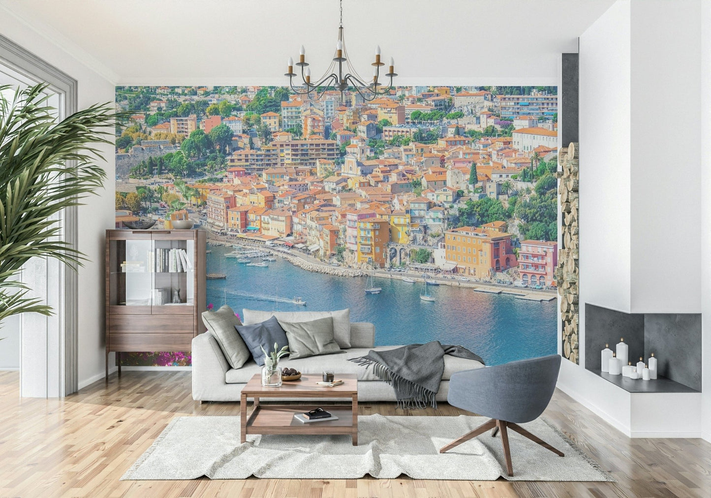 Coastal Village View Wall Mural