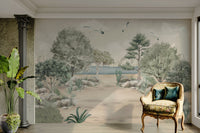 Wall mural with a calm ocean and soft colors

