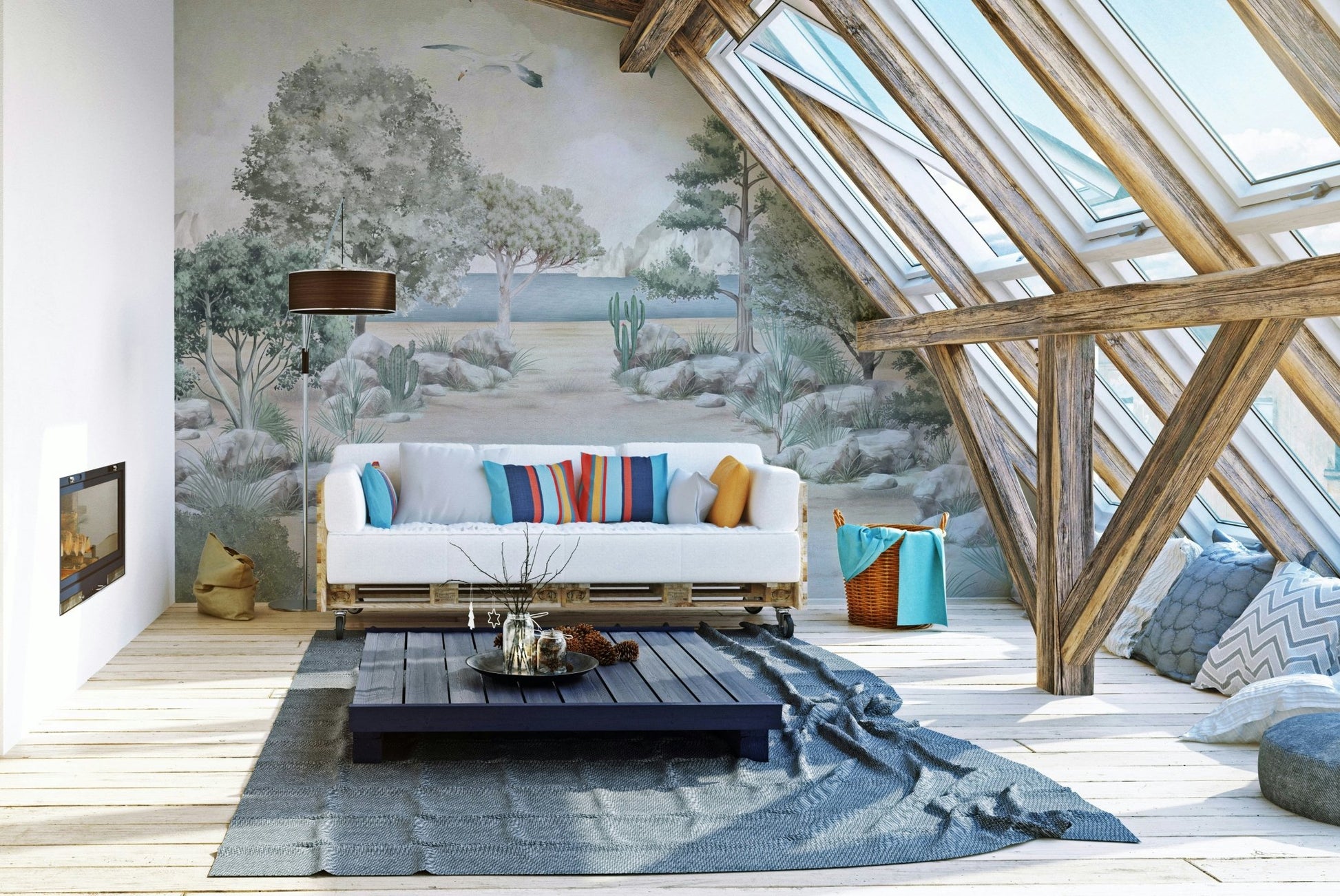 Mural wallpaper capturing a calm atmosphere

