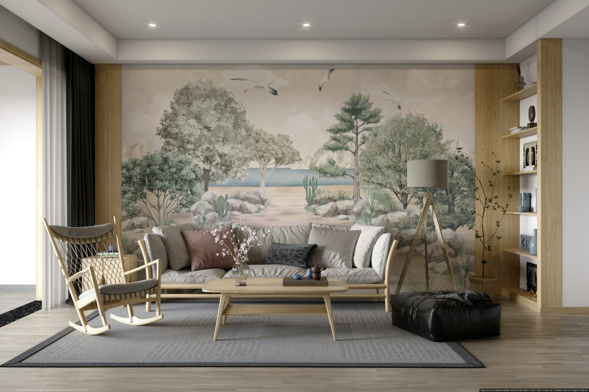 View of the shoreline and open water

