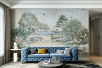 Wall mural showing a quiet seaside scene

