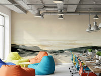 A contemplative gentle wave wallpaper mural for a feature wall., GD5573