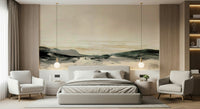 A beautiful panoramic coastal vista wallpaper mural for a serene home., GD5573