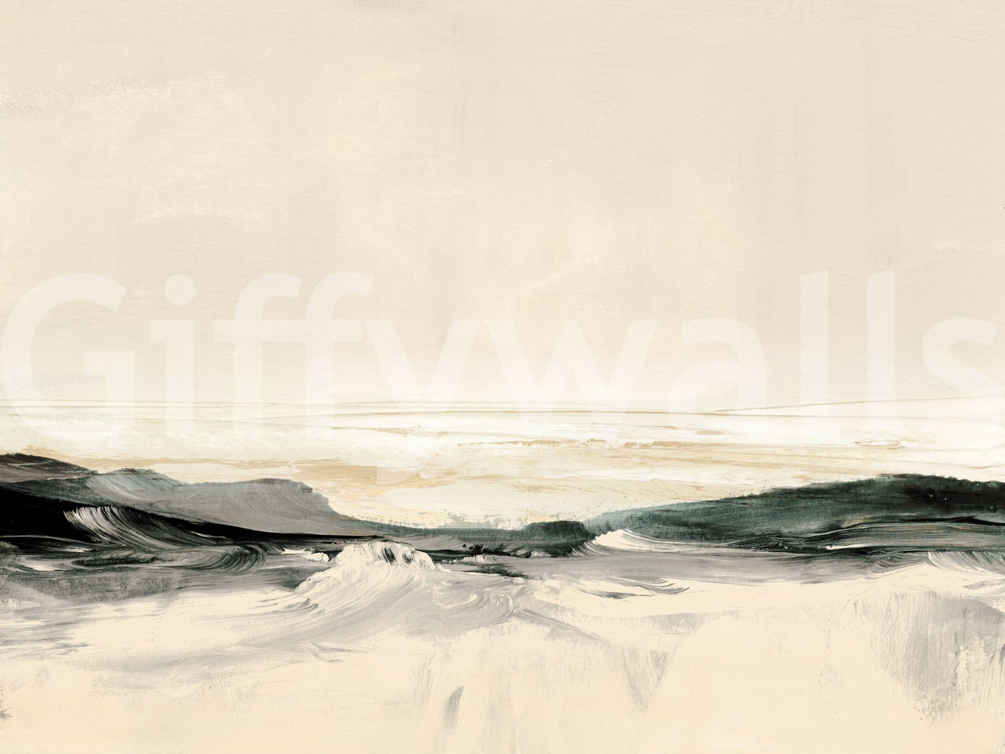 A high-quality serene ocean wall mural for walls., GD5573