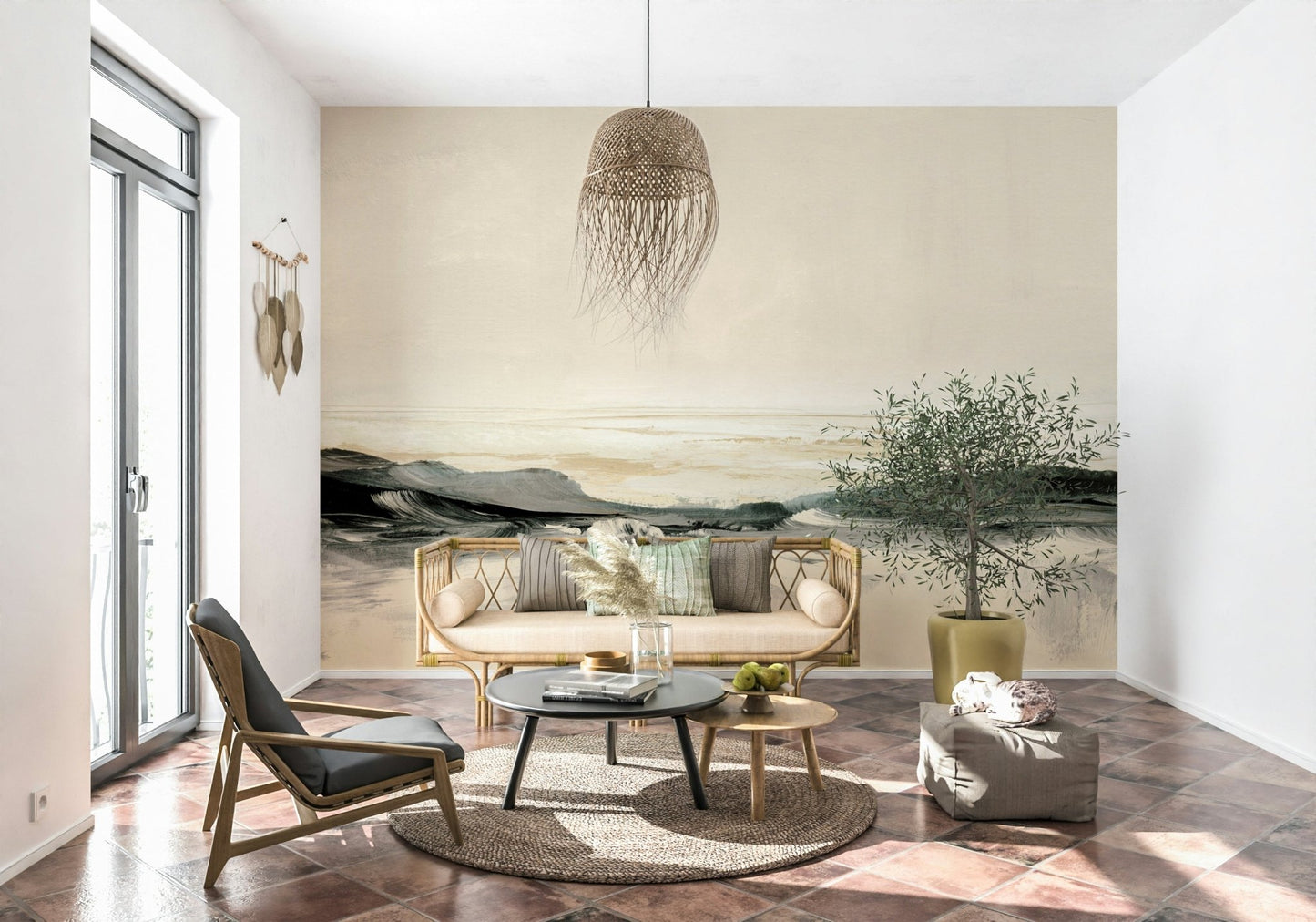 An artistic nature seascape mural for home decor., GD5573