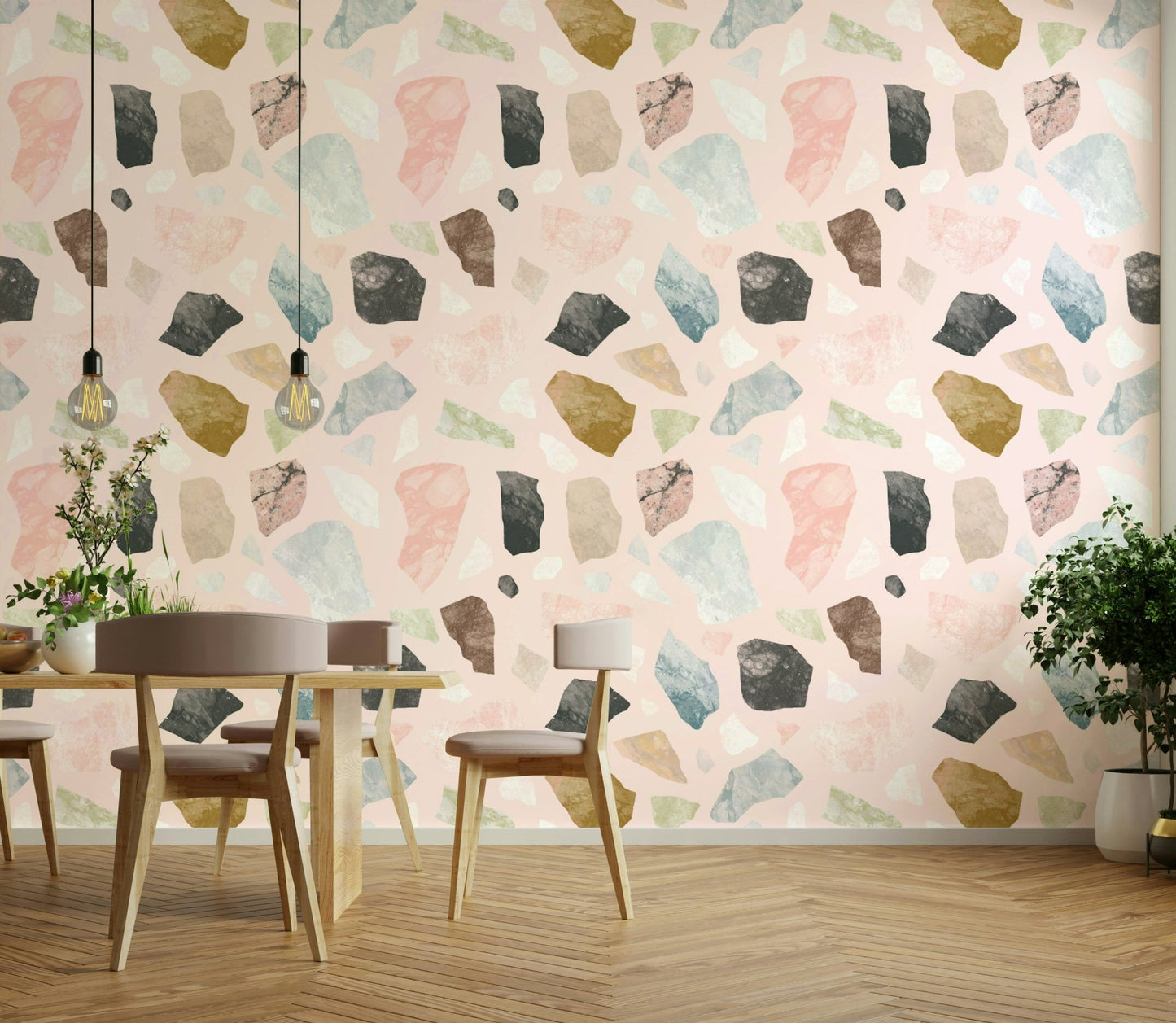Soft, flowing motifs in Cocceiomotiflow wallpaper for walls

