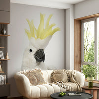 Subtle wildlife mural with cockatoo detail

