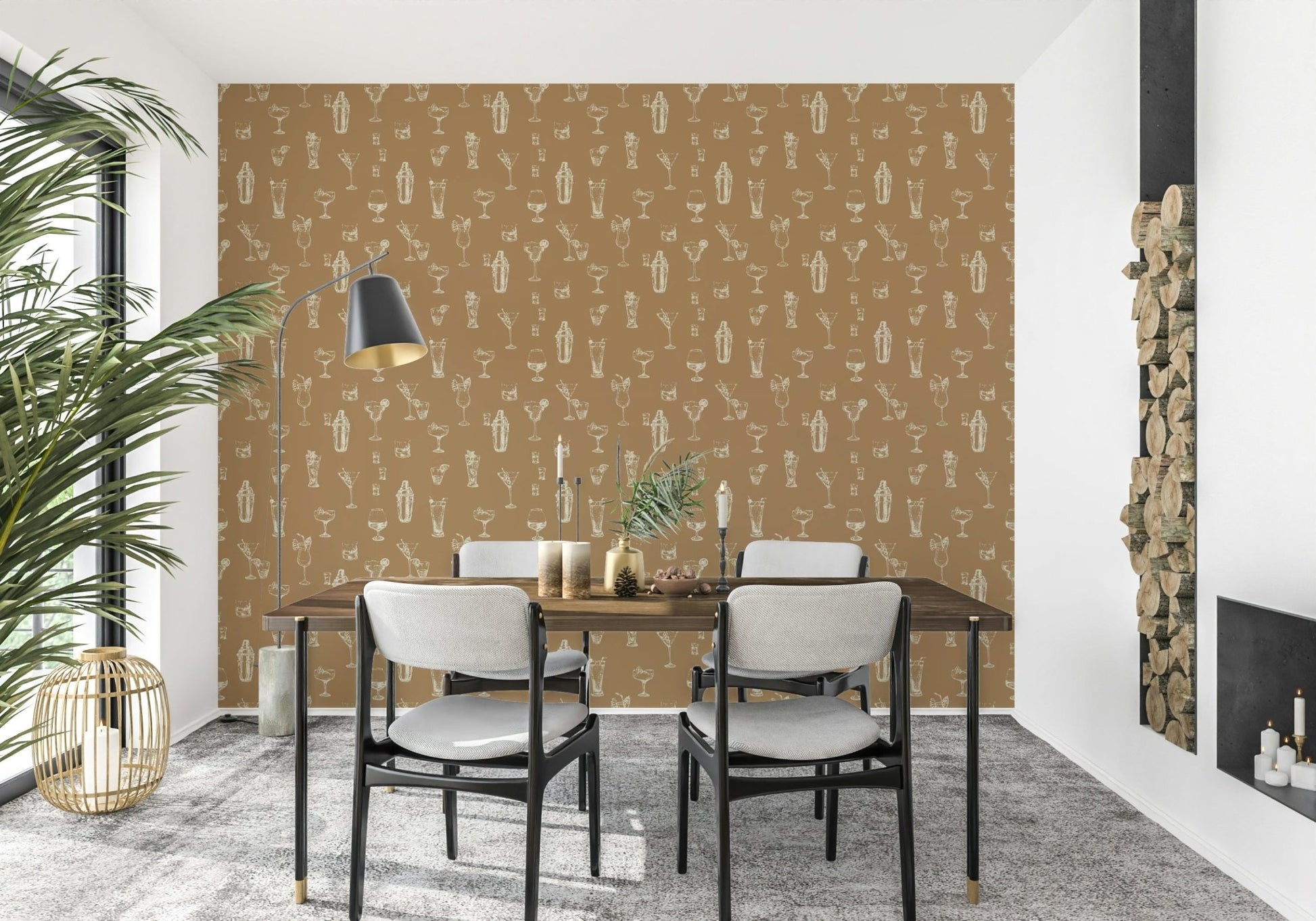 Drink-inspired wall covering with stylish details

