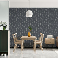 Cocktail Sketches Wallpaper with line drawings

