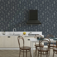 Hand-drawn cocktail glass wallpaper for bars

