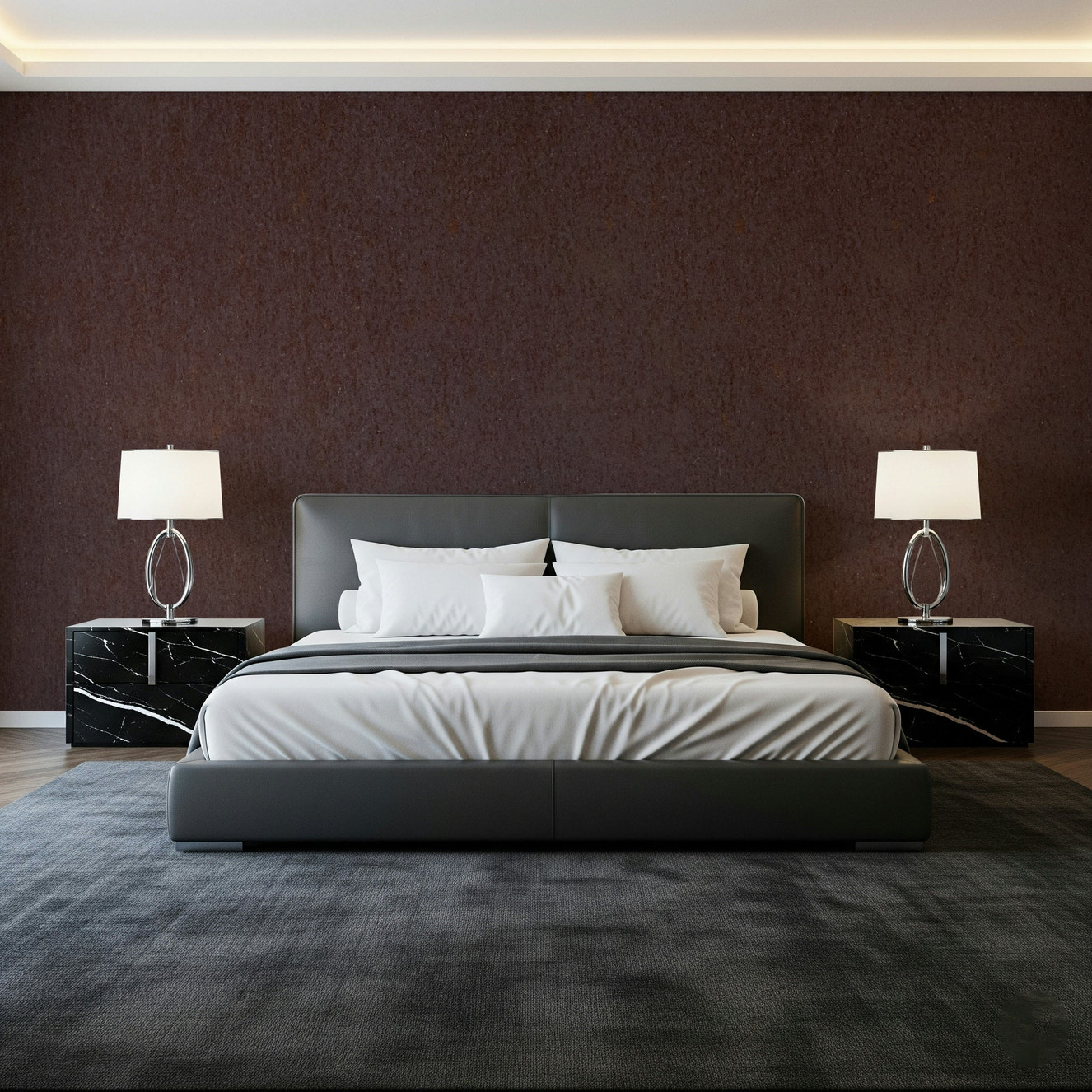 Cocoa Canvas wall mural in a modern living room.