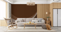 Minimal composition lets the brown carry Cocoa Rhythm Waves Abstract Geometric wall mural.GD9551