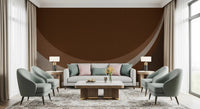 Curving arcs spread across this Cocoa Rhythm Waves Abstract Geometric wall mural.GD9551