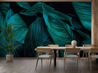 Bold metallic leaf mural for home decor
 A624