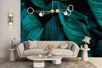 Metallic Tropical Foliage Wallpaper Murals - Giffywalls A624