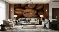 Wallpaper of flavorful coffee grain pattern and texture wall mural.