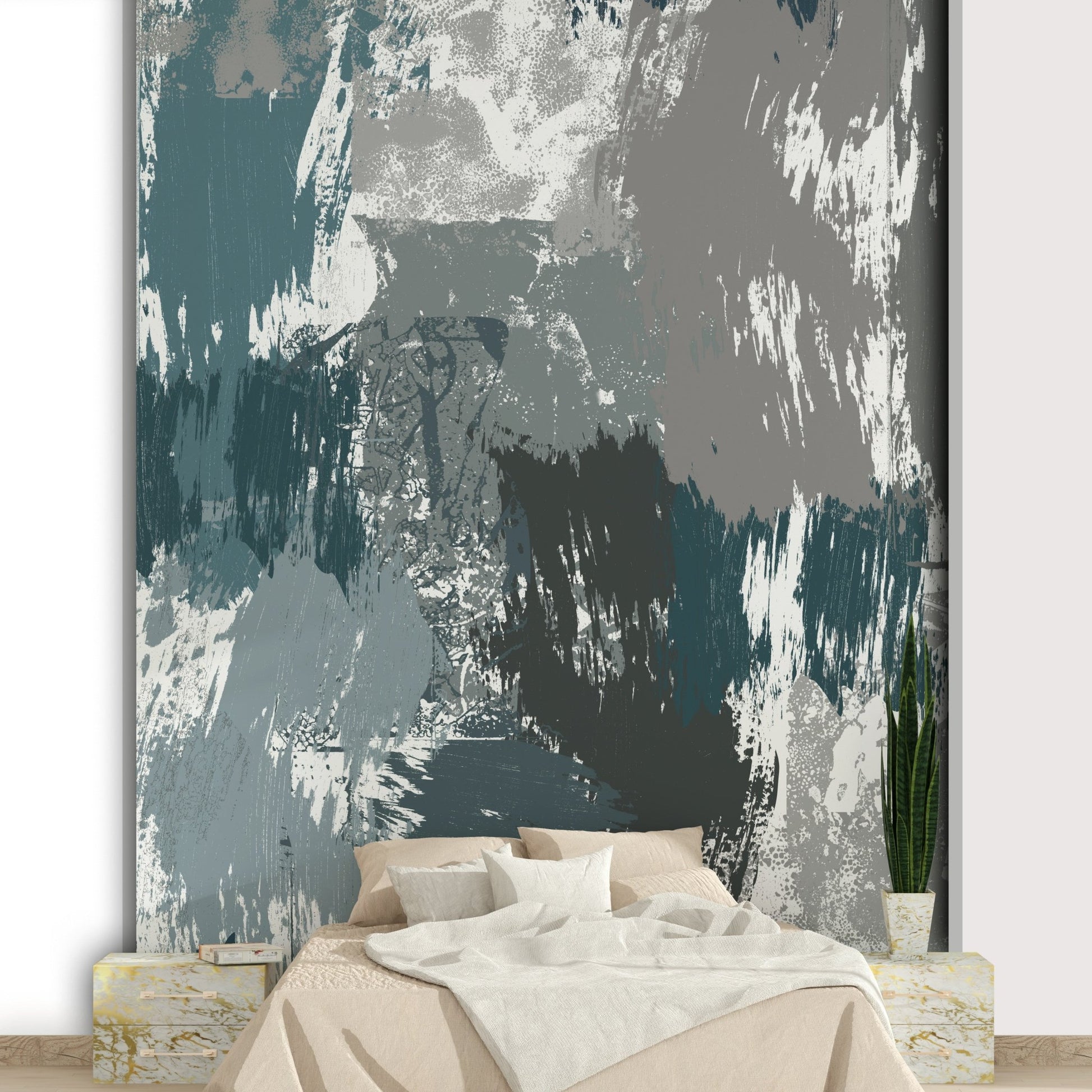 A contemplative snowy peak wallpaper mural for a feature wall., GD5151